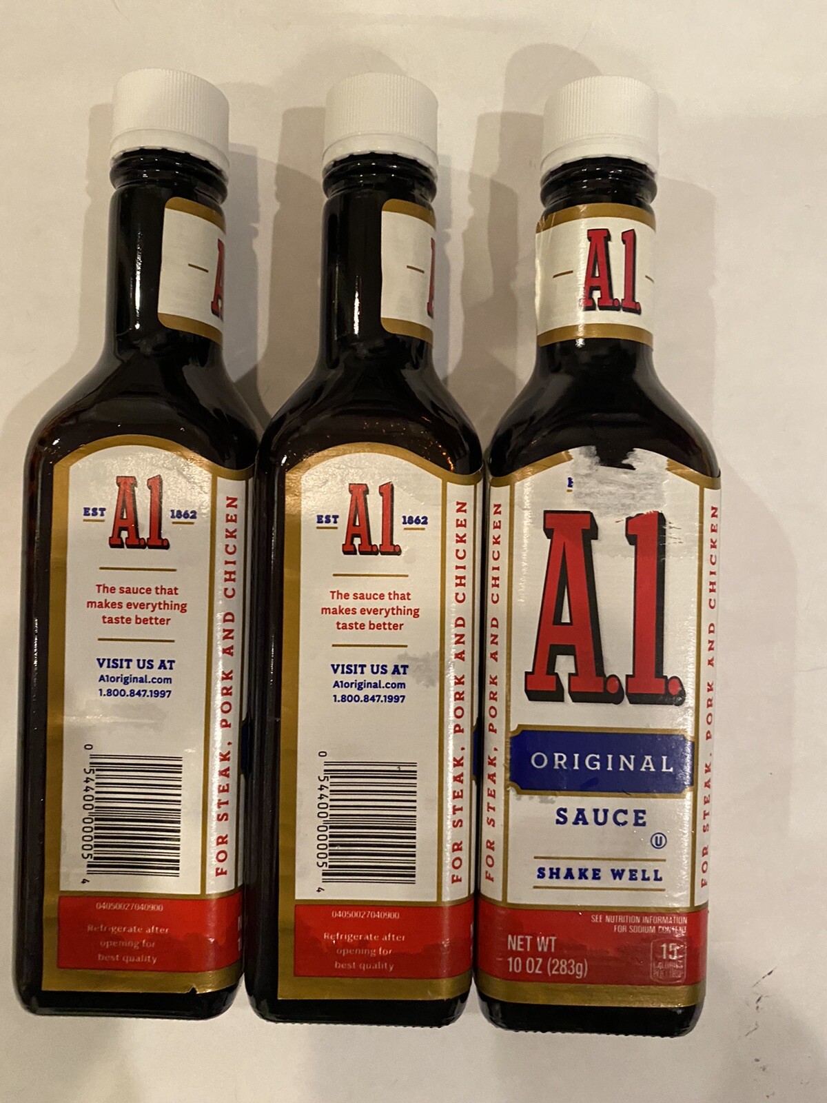 A.1. Original Steak Sauce 10 Oz Each NEW SEALED set of 3 bottles
