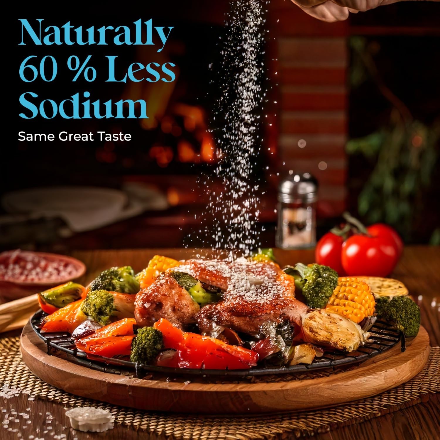 Natural Low Sodium Sea Salt – 100% Kosher, 60% Less Sodium, Bulk 5 Lb Bag