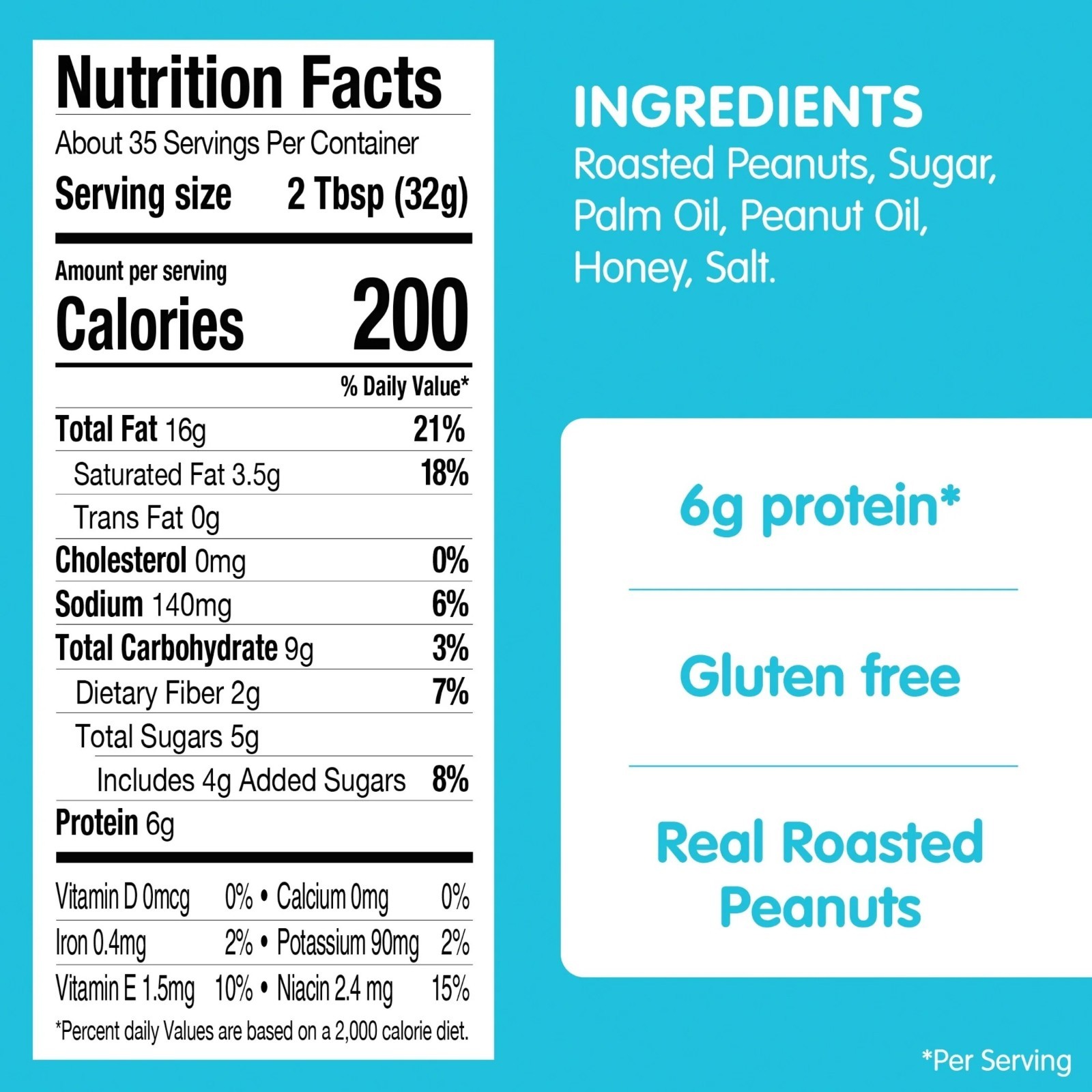 Skippy 40 oz NATURAL with HONEY Creamy Peanut Butter Spread * BB 5/2026 *
