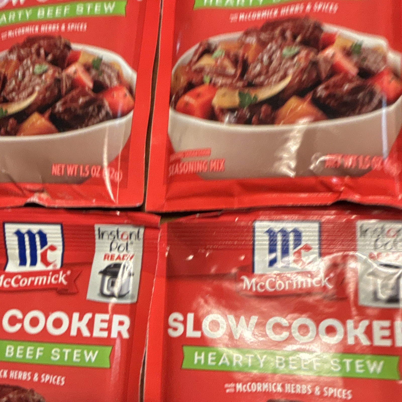 McCormick Slow Cooker Hearty Beef Stew Seasoning Mix 1.5 oz, 4 Pack