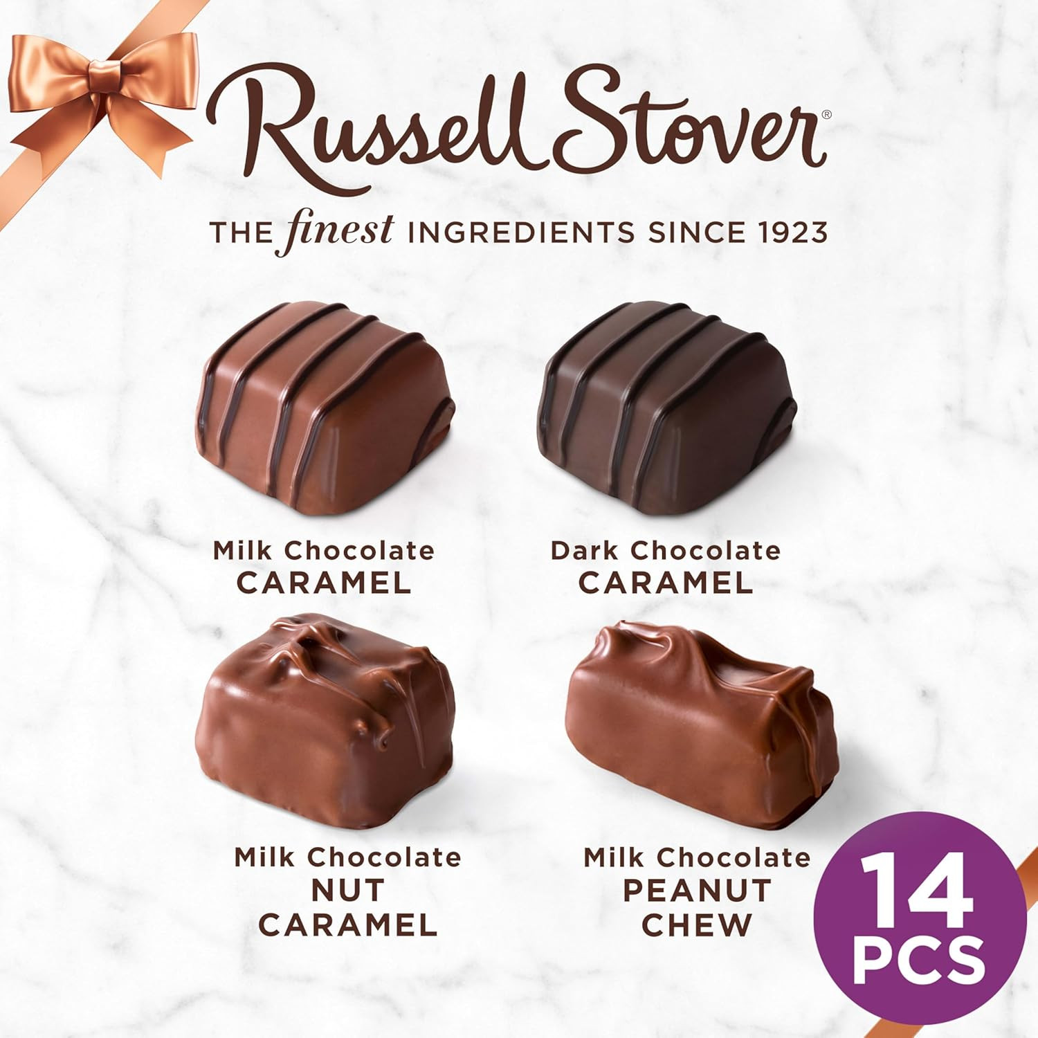 Russell Stover Assorted Caramels in Milk and Dark Chocolate, Mother’S Day Chocol