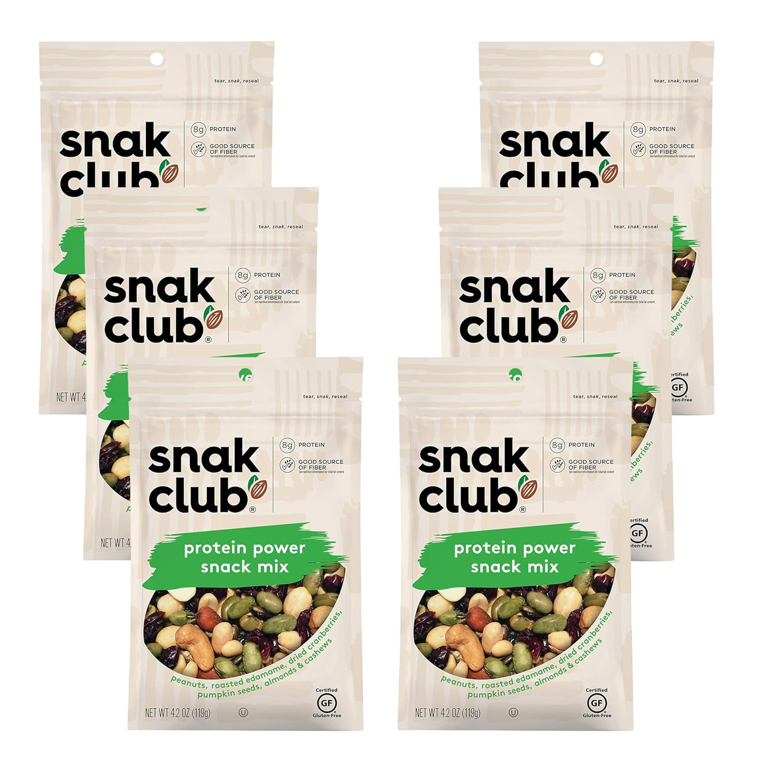 Protein Power Snack Mix with Peanuts, Roasted Edamame, Dried Cranberries, Pumpki