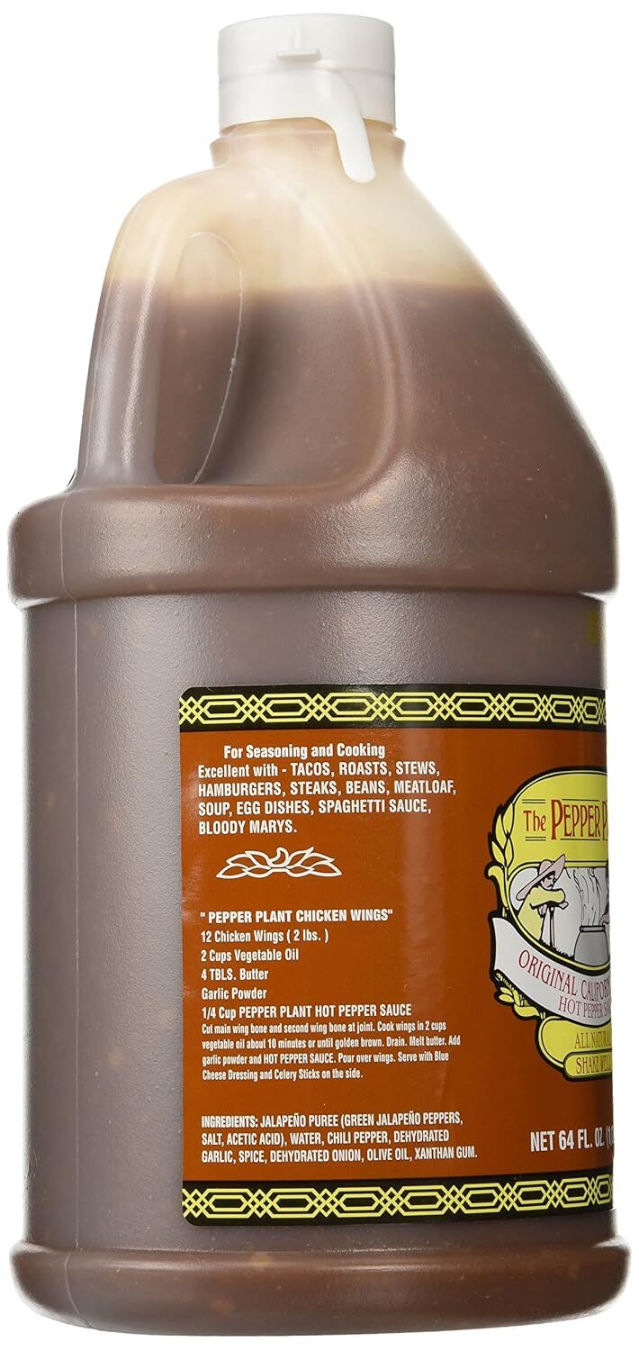 Pepper Plant Original California Style Hot Sauce 64 Fl Oz Jug