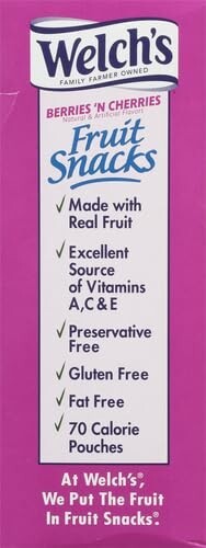 Welch’s Fruit Snacks, Berries ‘n Cherries, 0.8 oz (Pack of 40)