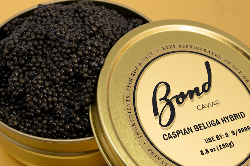 NEW! Caspian Beluga Hybrid Black Caviar Gift Set, 250g (8.8oz)
