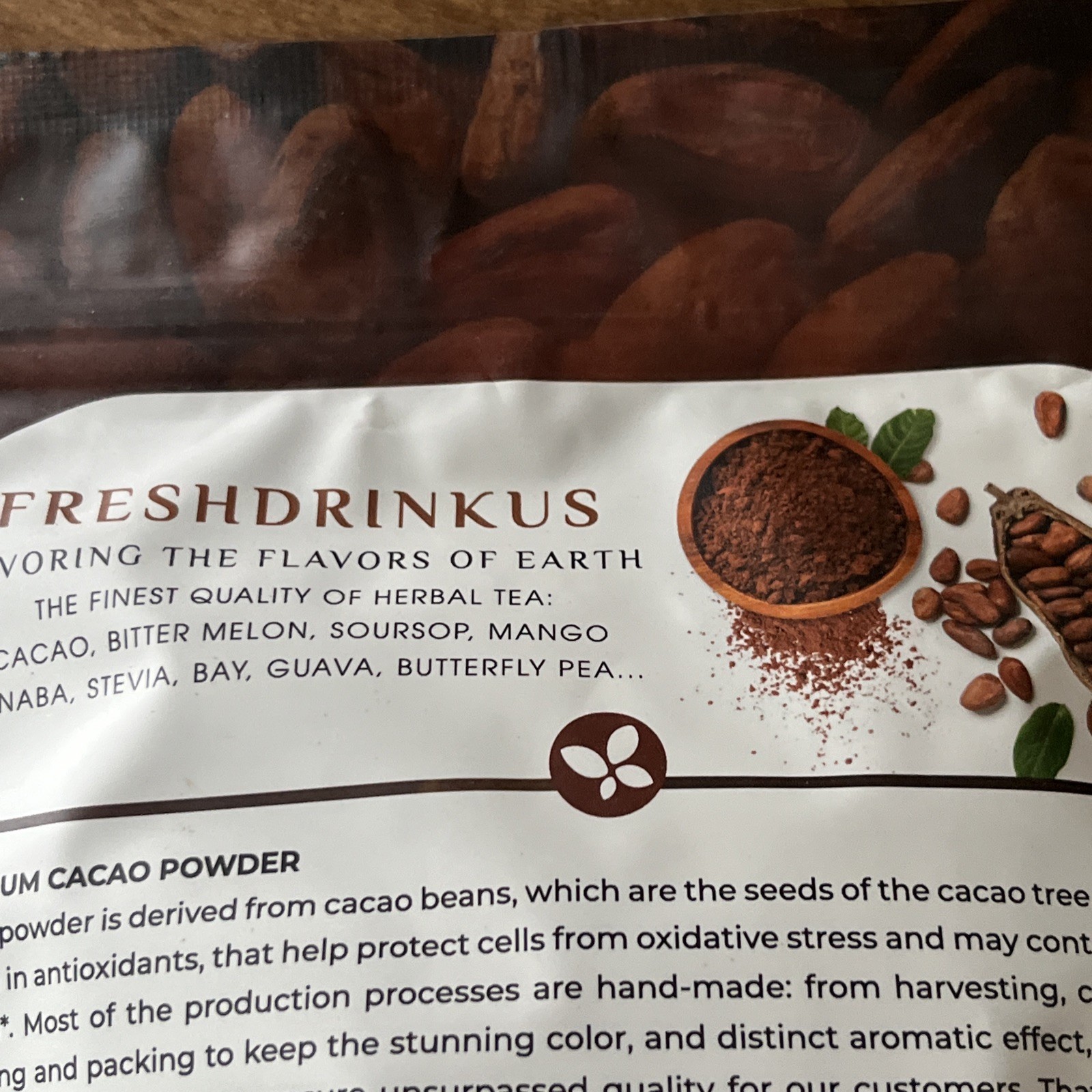16oz Cacao Powder, 100% Natural & Pure, Unsweetened, Rich Chocolate Flavor,Vegan