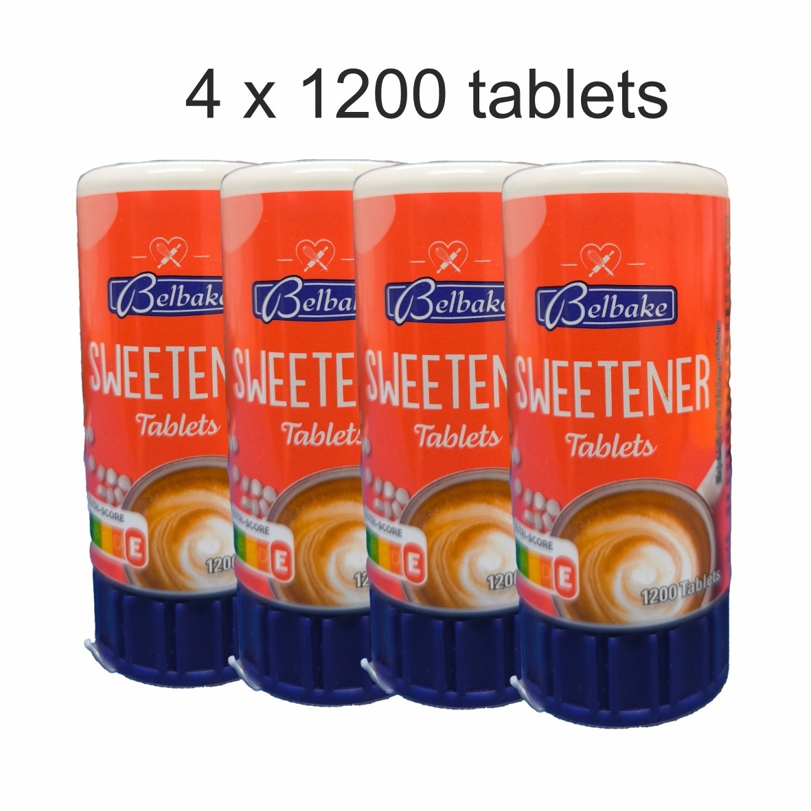 4 x Belbake Low Calorie Sweeteners Tablets 72g NEW – Pack of 1200 Tablets