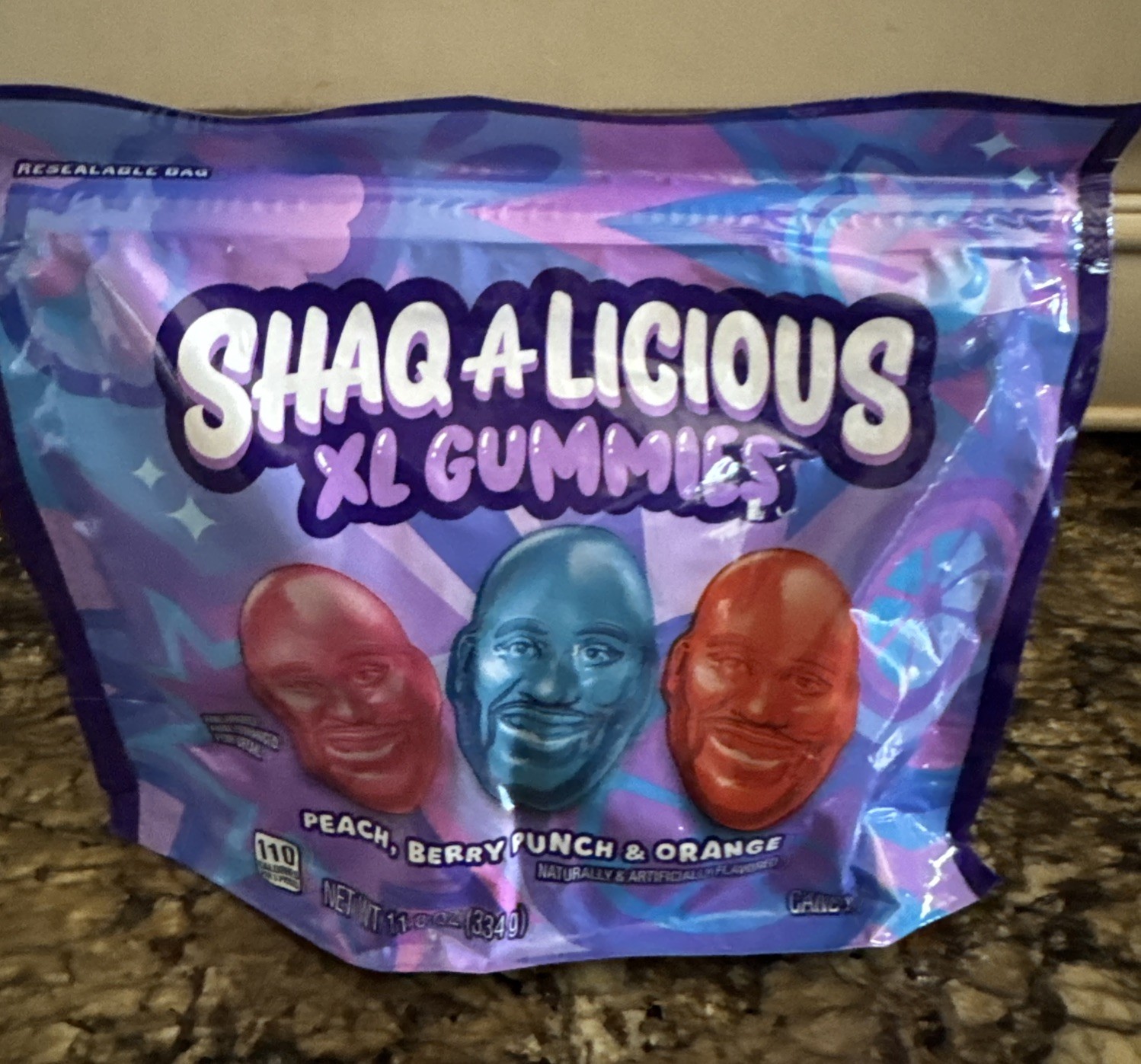SHAQ-A-LICIOUS XL GUMMIES Original Flavor Chewy Candy Bag 11.8 oz