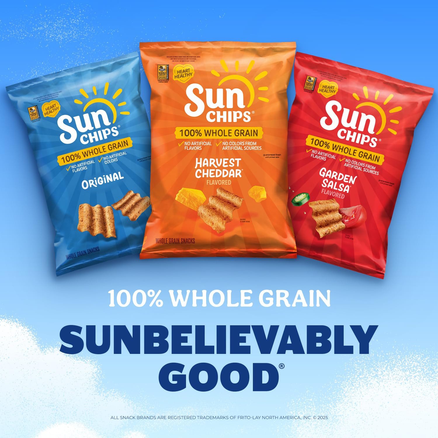 100% Whole Grain Chips, Variety Pack, 1 Oz Bags, Pack of 40, No Artificial Flavo