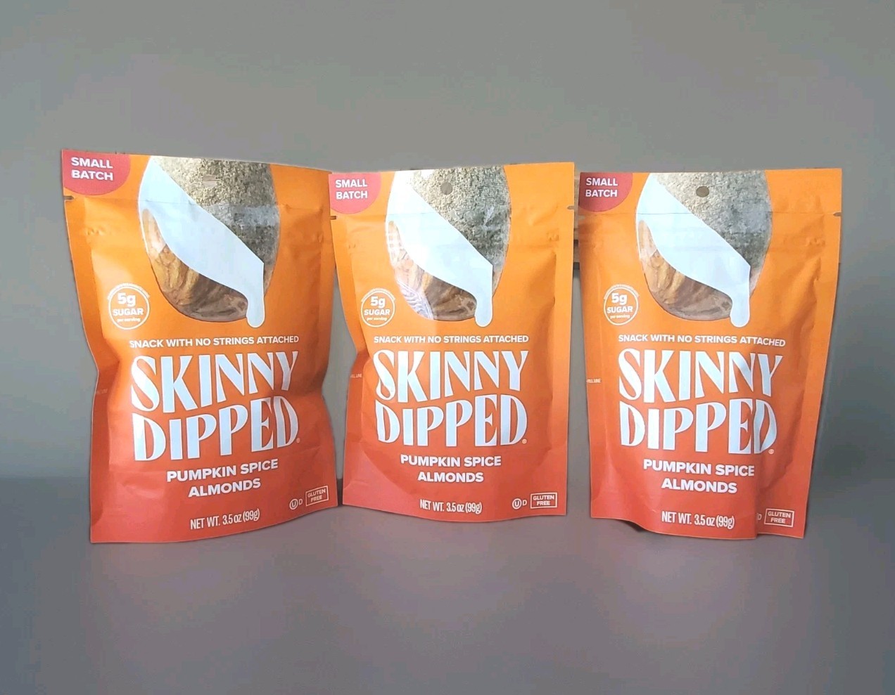 SKINNYDIPPED 🎃 Pumpkin Spice Covered Almonds, 3.5 OZ – 3 pack BB 10/28/26