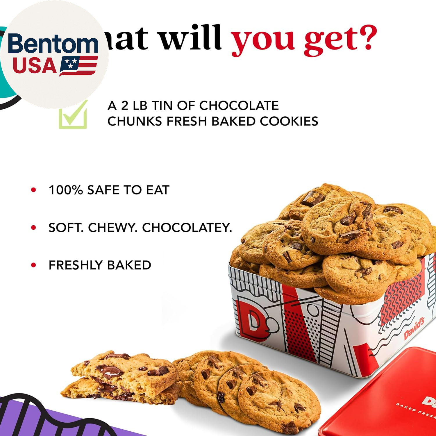 2Lbs Chocolate Chunks Fresh Baked Cookies – Handmade and Gourmet Cookies – Delec