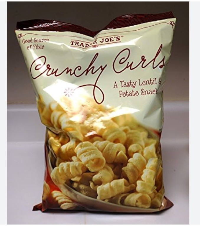 Trader Joe’s Crunchy Curls – 6 oz (170g) | Savory Lentil & Potato Snack