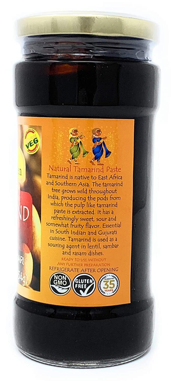 Asian Kitchen Tamarind Paste Puree (Imli) 16oz (454g) 1lb Glass Jar