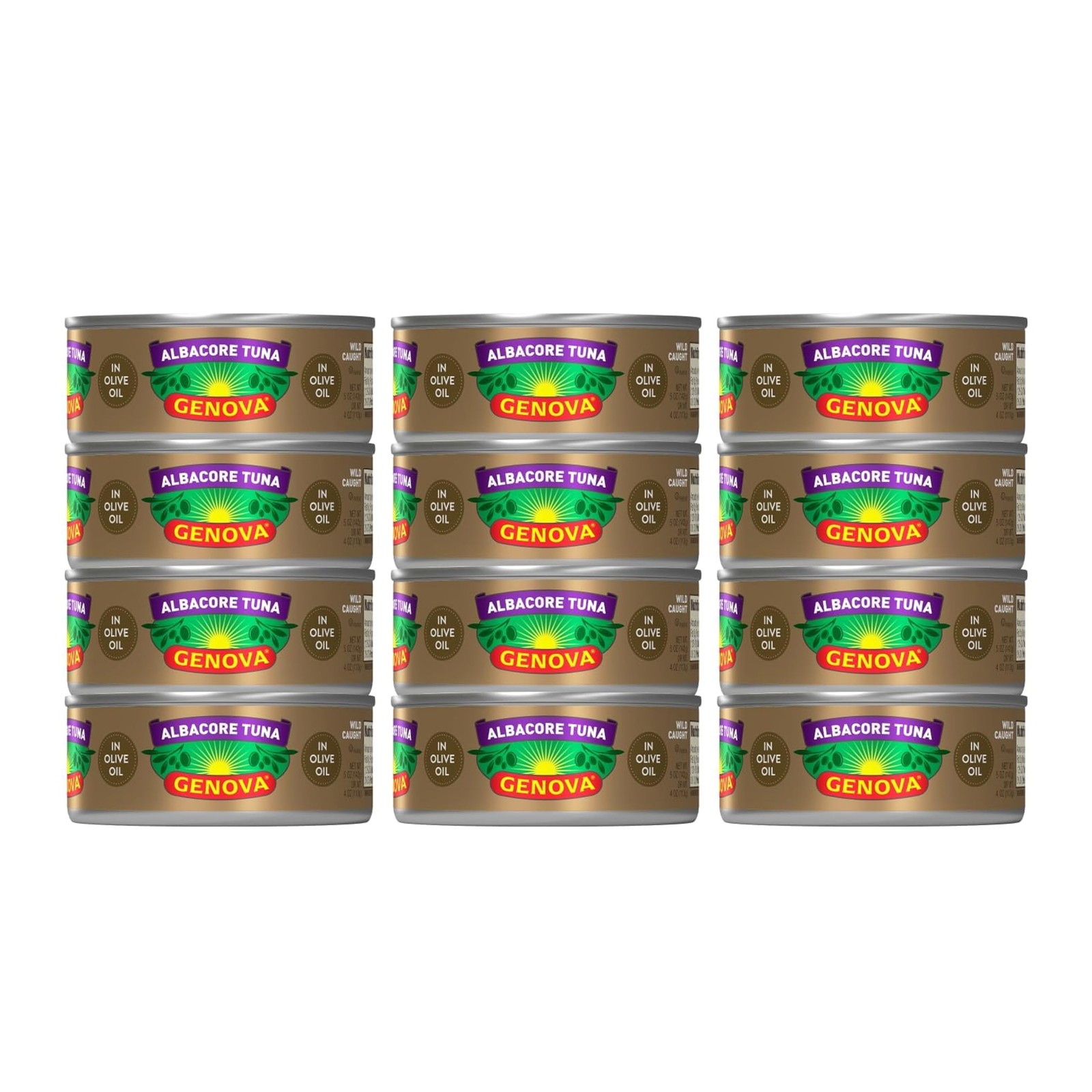 Genova Premium Albacore Tuna in Olive Oil 5 Ounce Cans Pack of 12 Wild Caught…