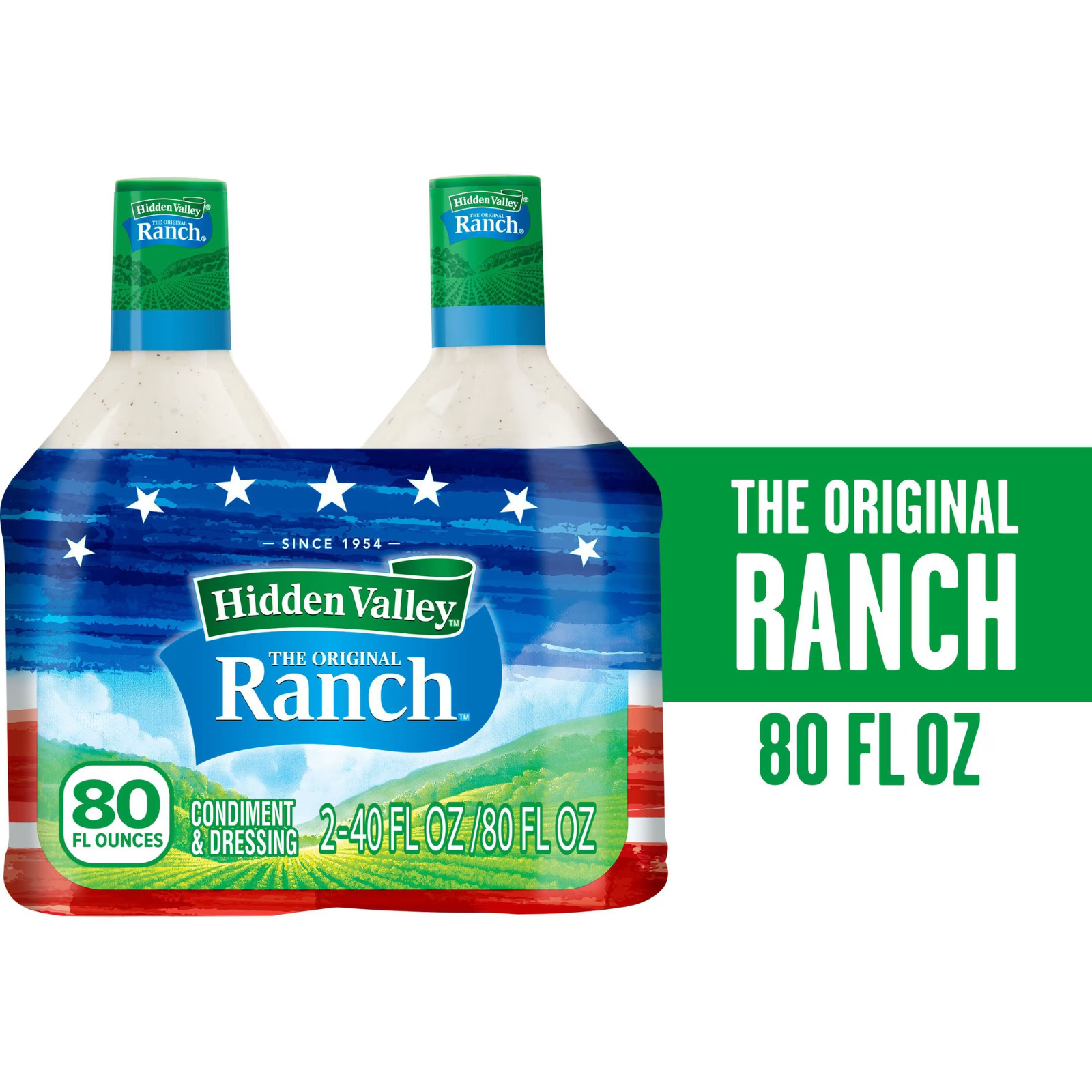 Hidden Valley Ranch Dressing 40oz Bottles – 2 Pack – Original Flavor