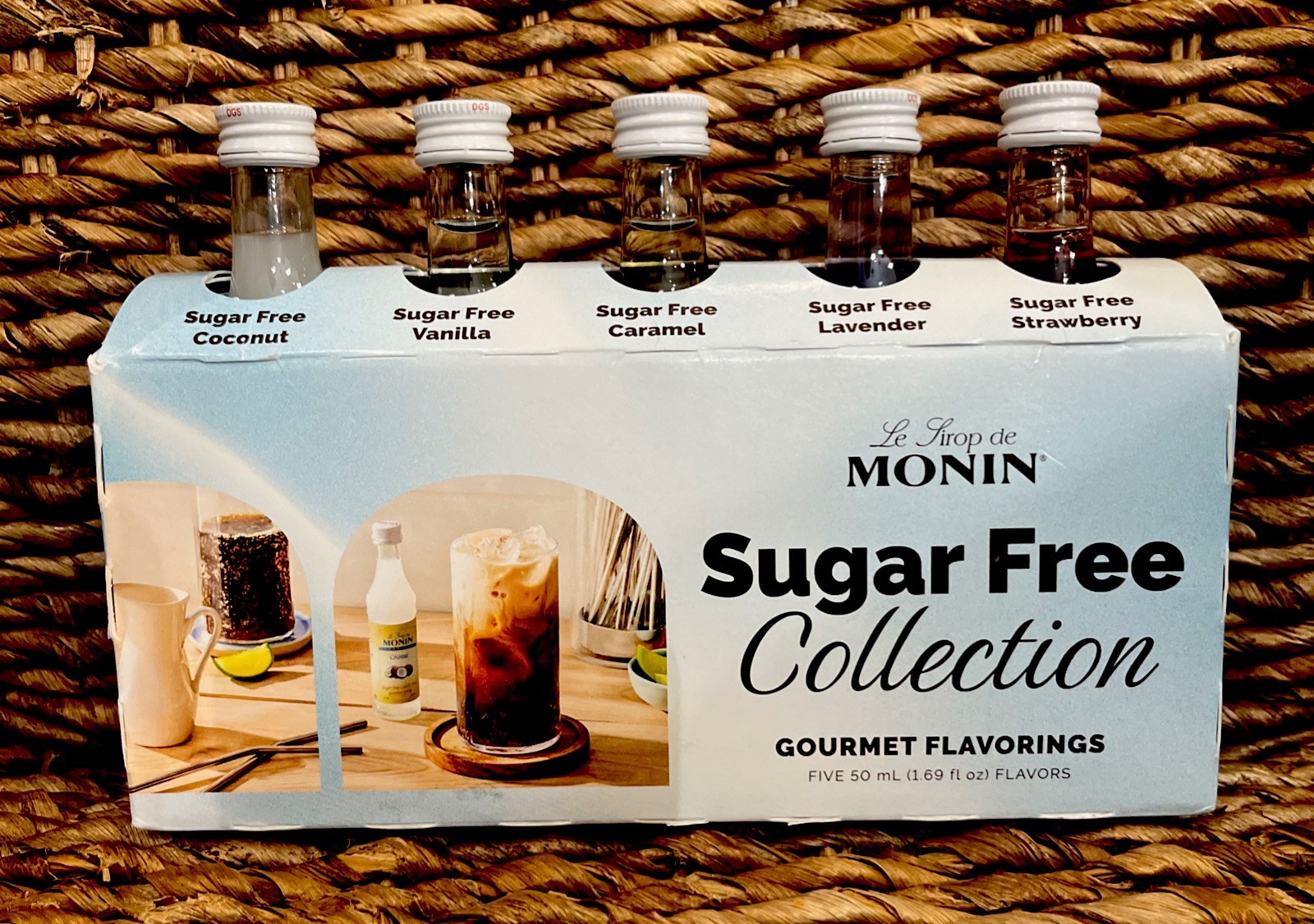 MONIN Sugar Free Collection Gourmet Beverage Flavorings 5-pack 50 ml Each NEW!