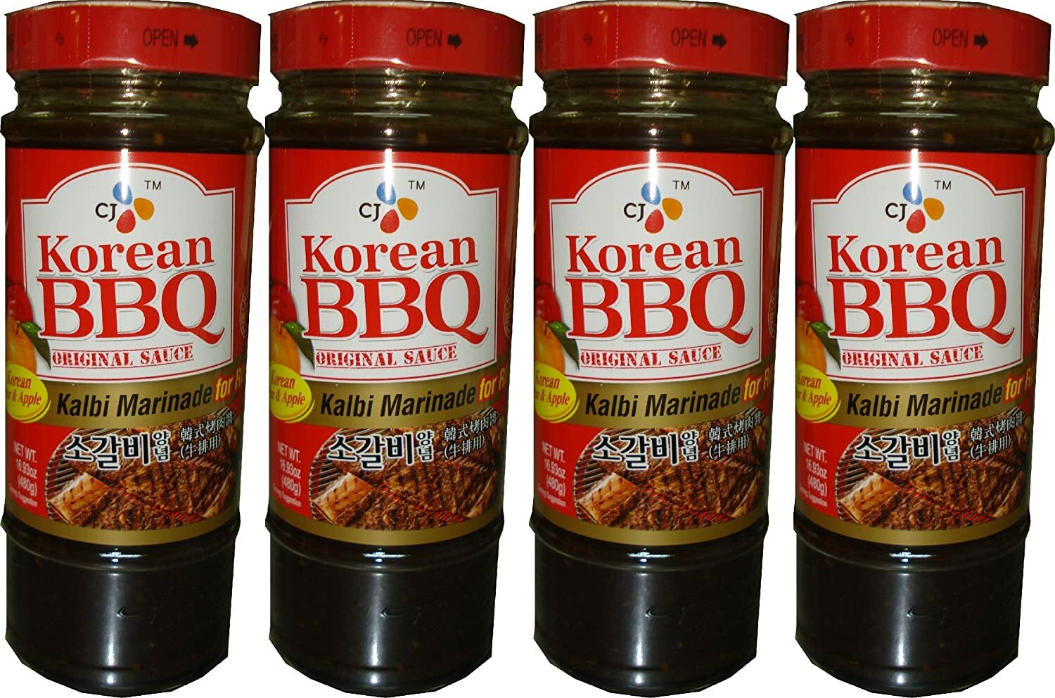 CJ Korean BBQ Original Sauce Kalbi Marinade 480g (4 Pack)