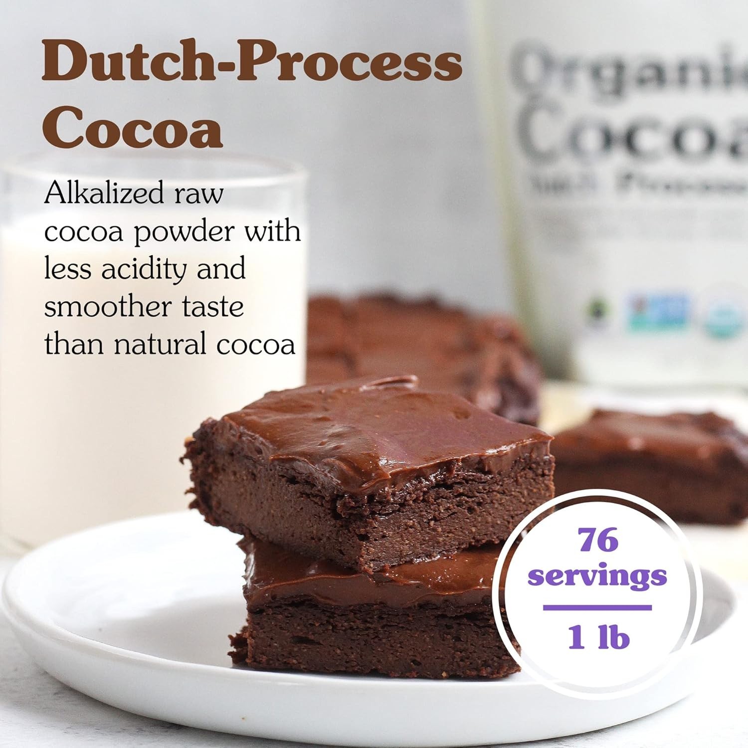 Unsweetened Organic Fairtrade Cocoa Powder – Dutch-Process, 1 lb