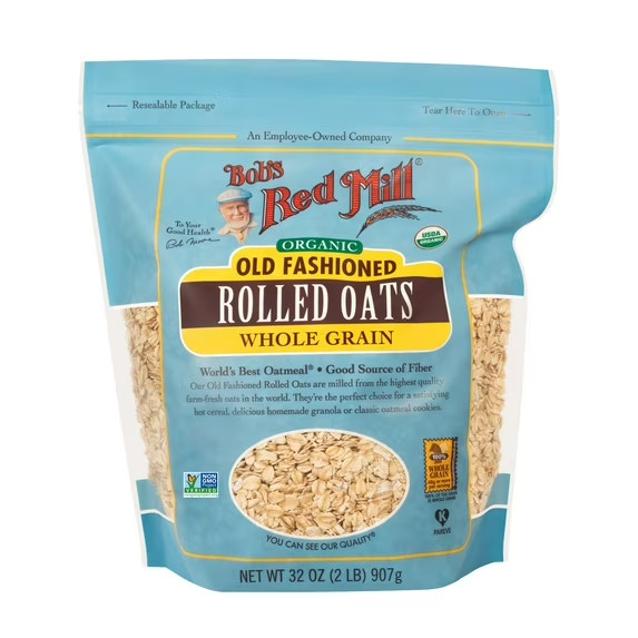 Bob’s Red Mill, Old Fashioned Rolled Oats, Organic, 32 oz (2 PACK)