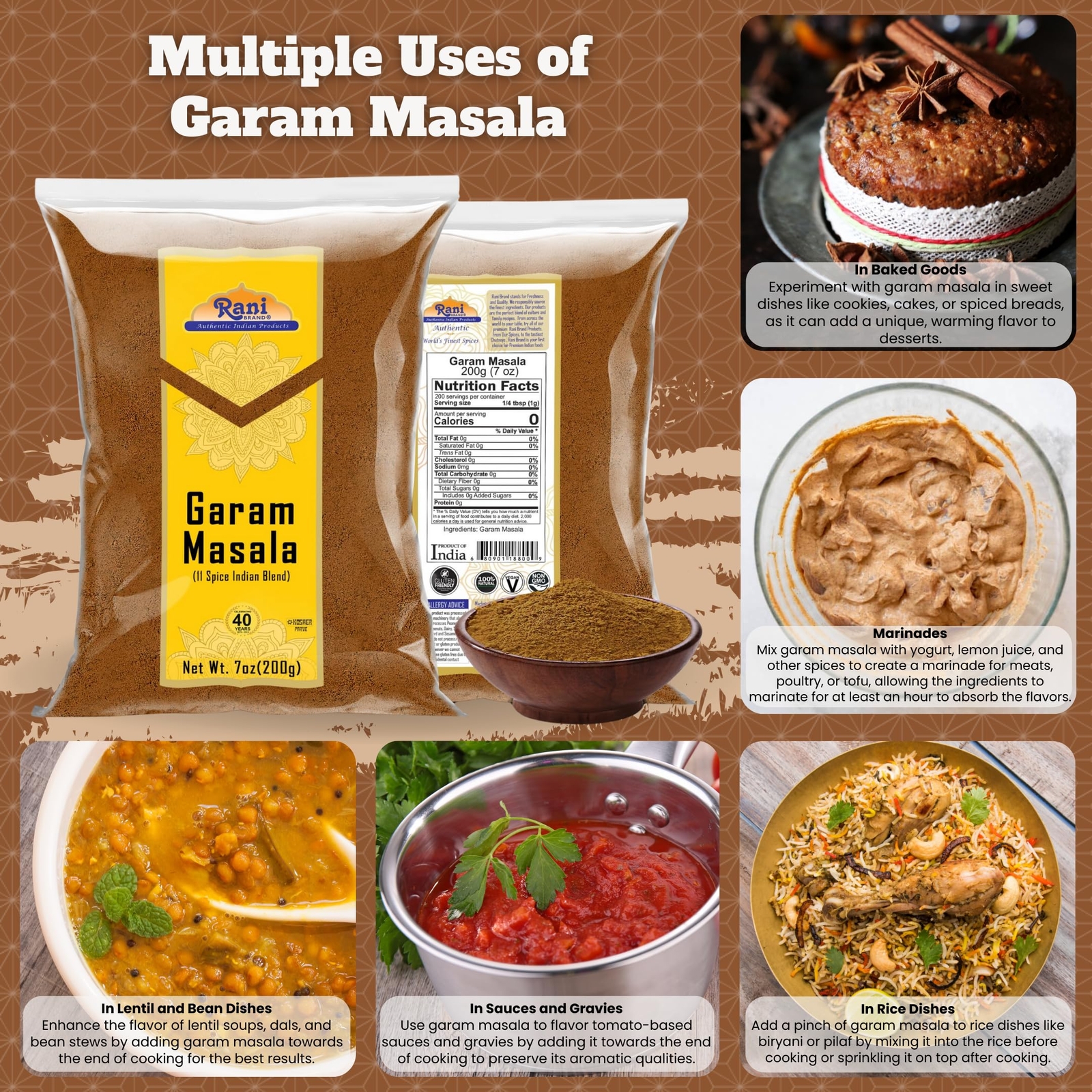 Rani Garam Masala Indian 11-Spice Blend 7oz (200g)