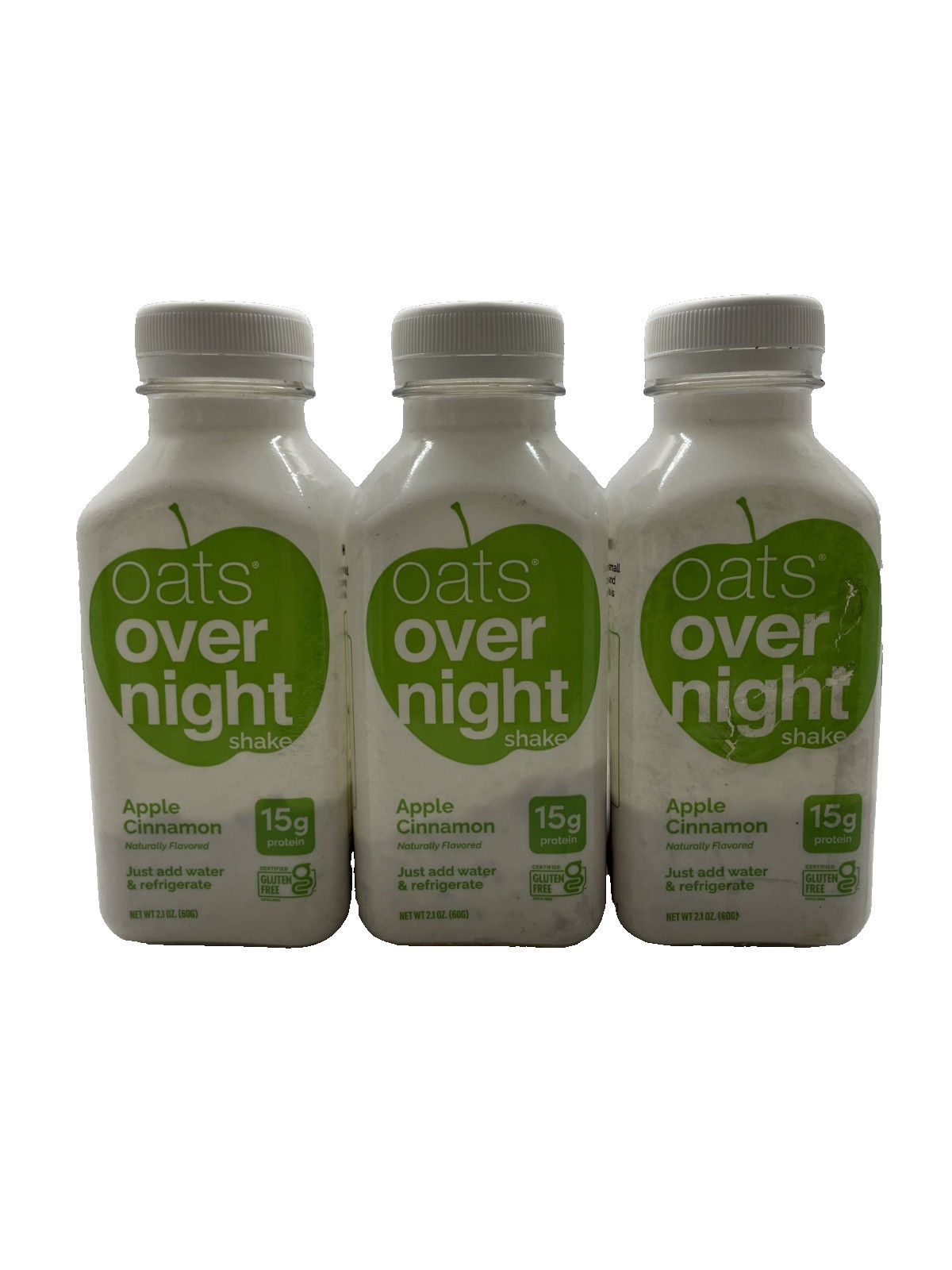 Oats Overnight Apple Cinnamon Shake 2.1 oz Pack of 3 BB 12/19/2026