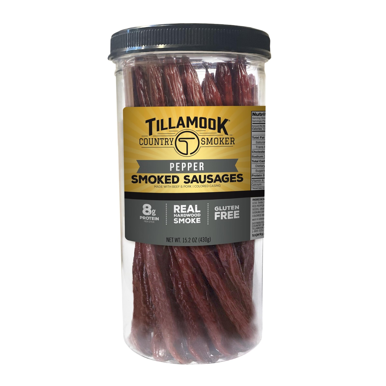 Tillamook Country Smoker Real Hardwood Smoked 15.2 Ounce (Pack of 1), Pepper