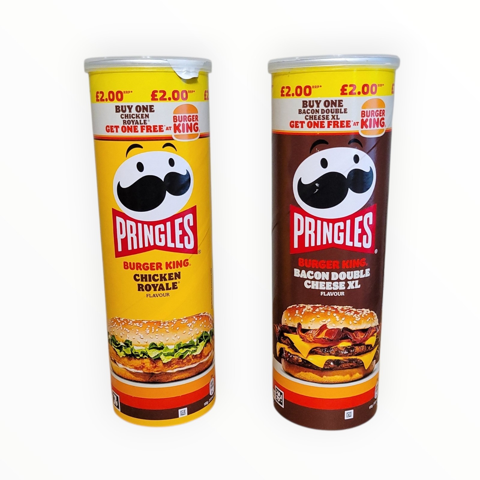 Pringles Burger King Chicken Royale & Bacon Double Cheese XL UK Import Pair