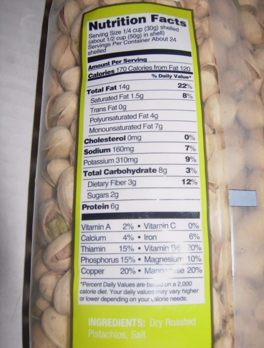 545345, 2Bag/6LB Kirkland, California Dry Roasted & Salted In-Shell Pistachio