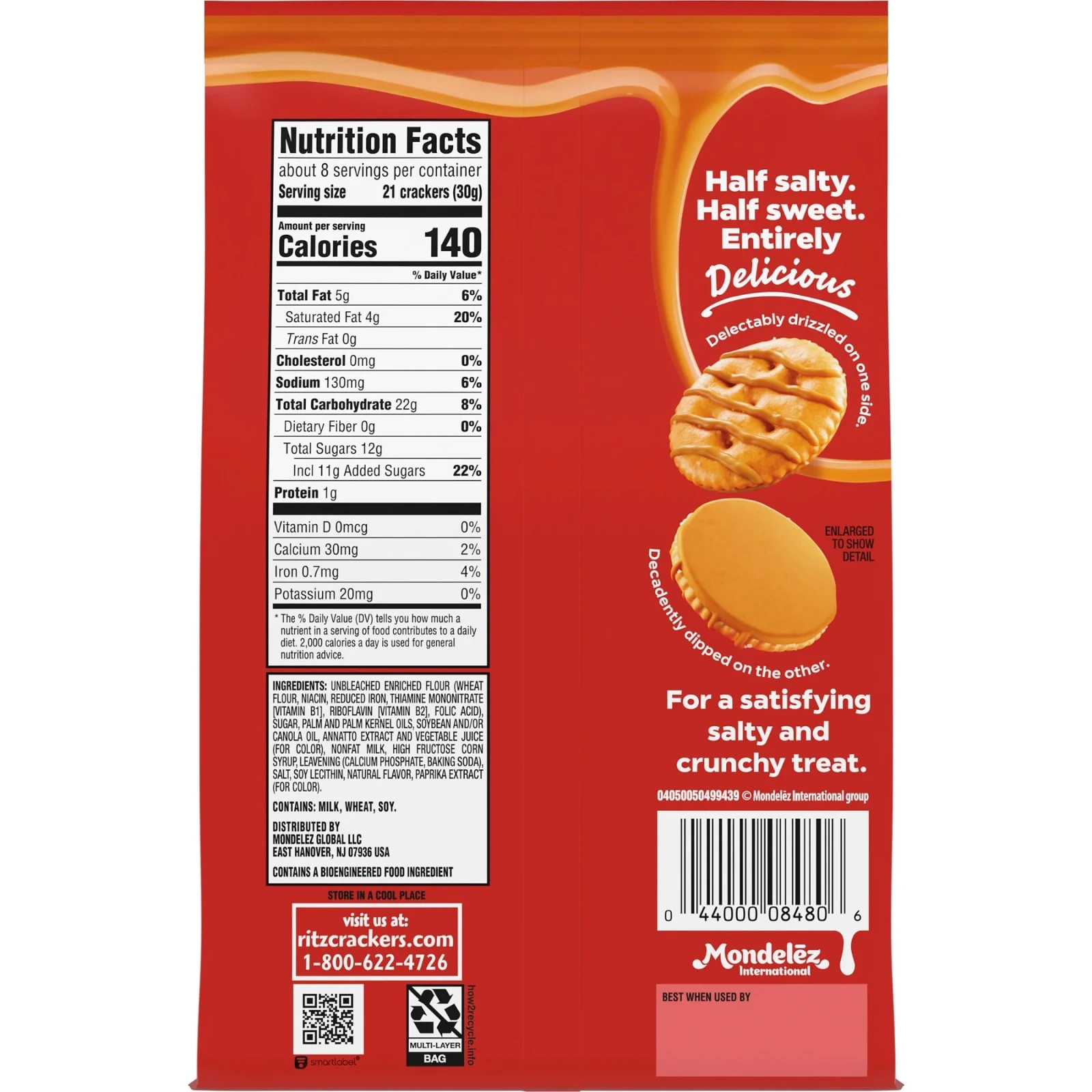 RITZ Drizzled Minis Caramel Crackers, 8 oz