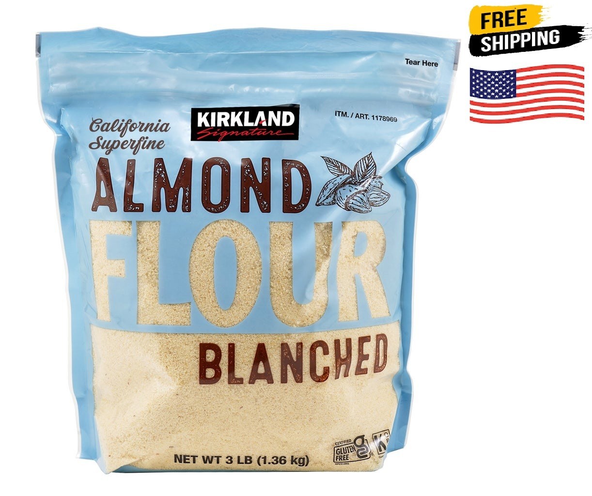 Kirkland Signature, Almond Flour, 3 lbs