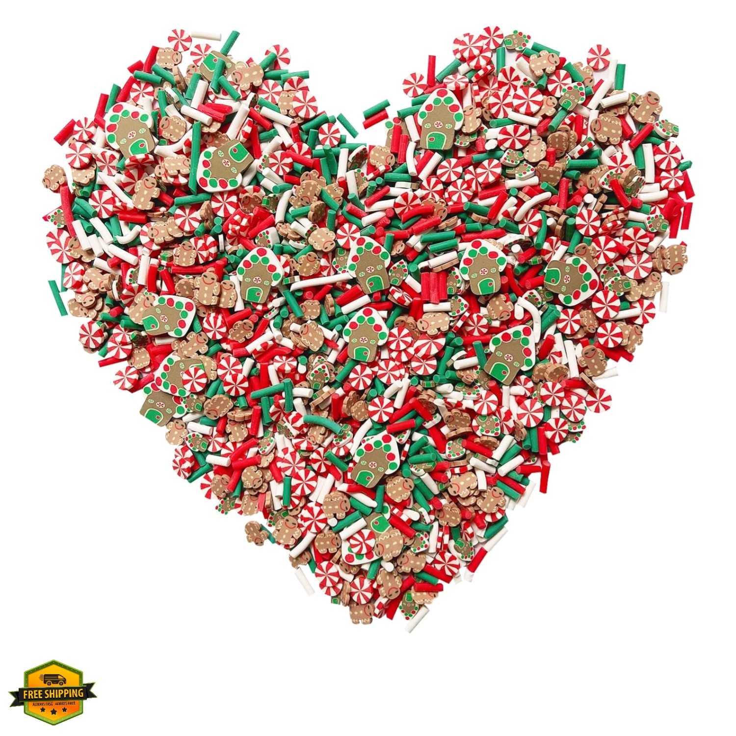Christmas Slices Fake Sprinkles Resin Sprinkles Fake Candy Sprinkles Clay Spr…