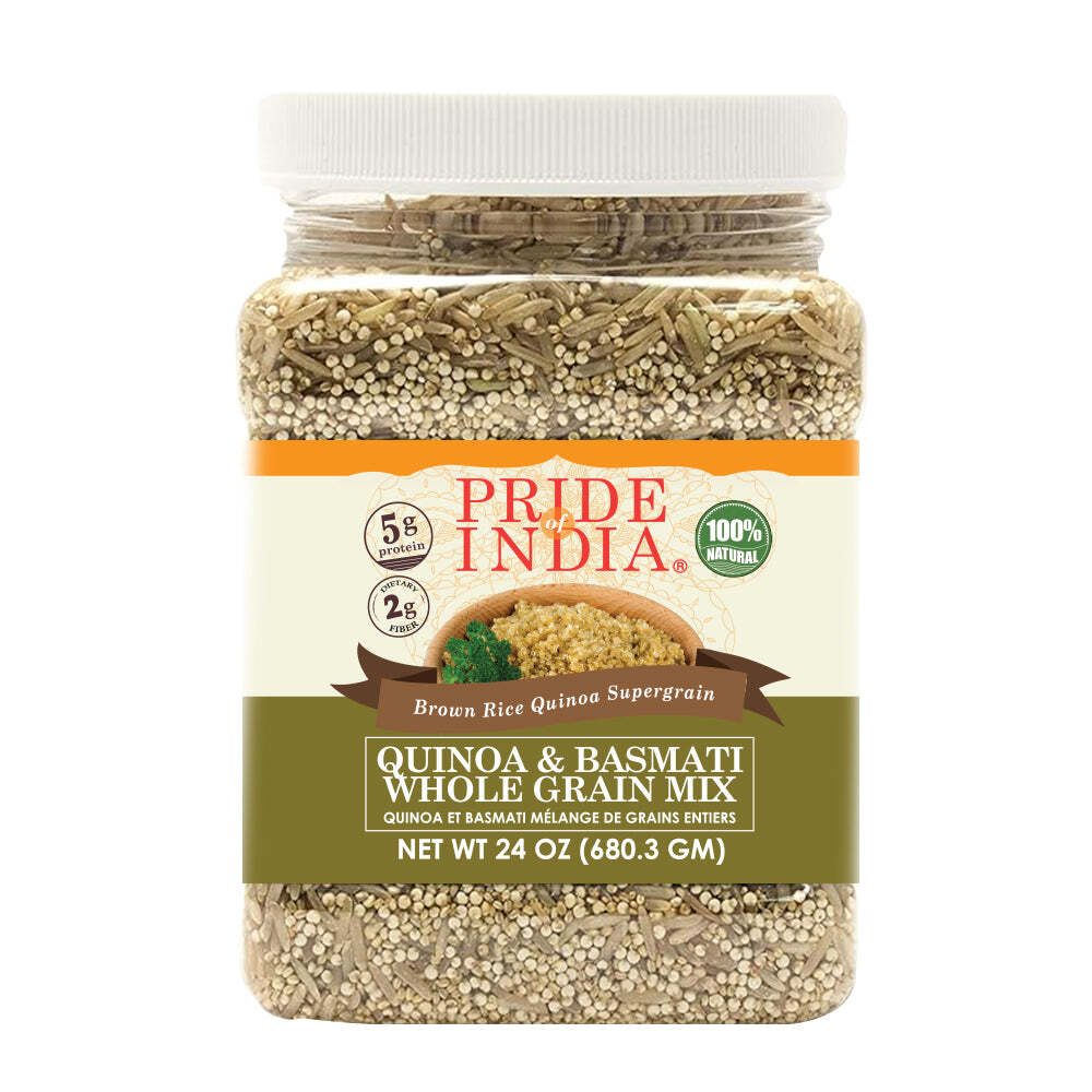 Quinoa & Brown Basmati Whole Grain Mix – Protein Rich Super Grain Jar