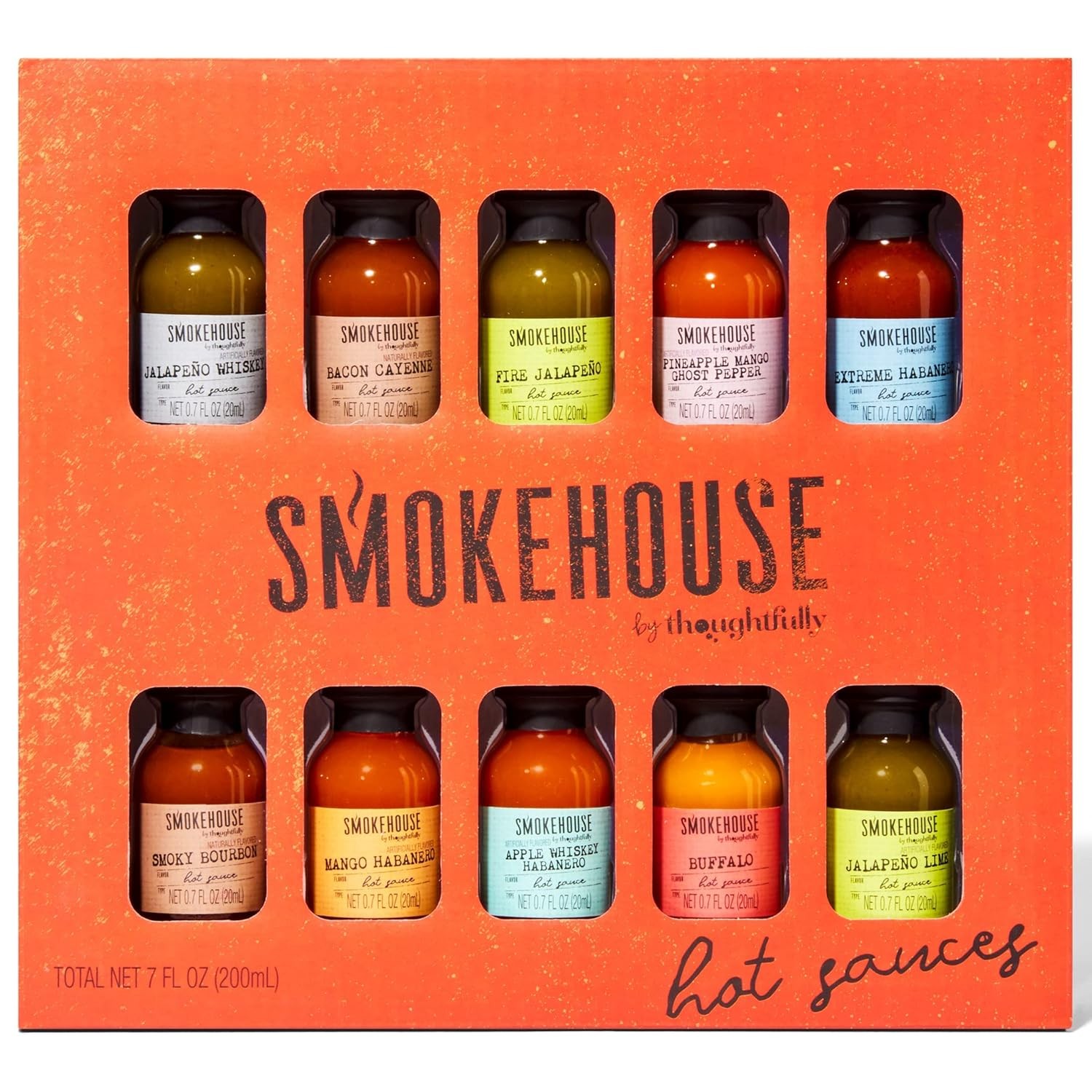 Gourmet Hot Sauce Gift Set 10 Pack Mango Habanero Buffalo Jalapeno Variety