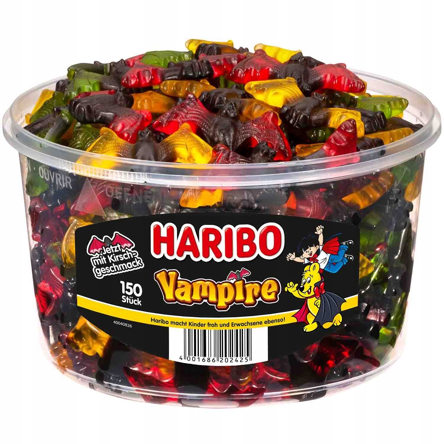 Haribo VAMPIRE – Jelly Bats Licorice Bucket 150 pcs – 1200g / 42.32oz