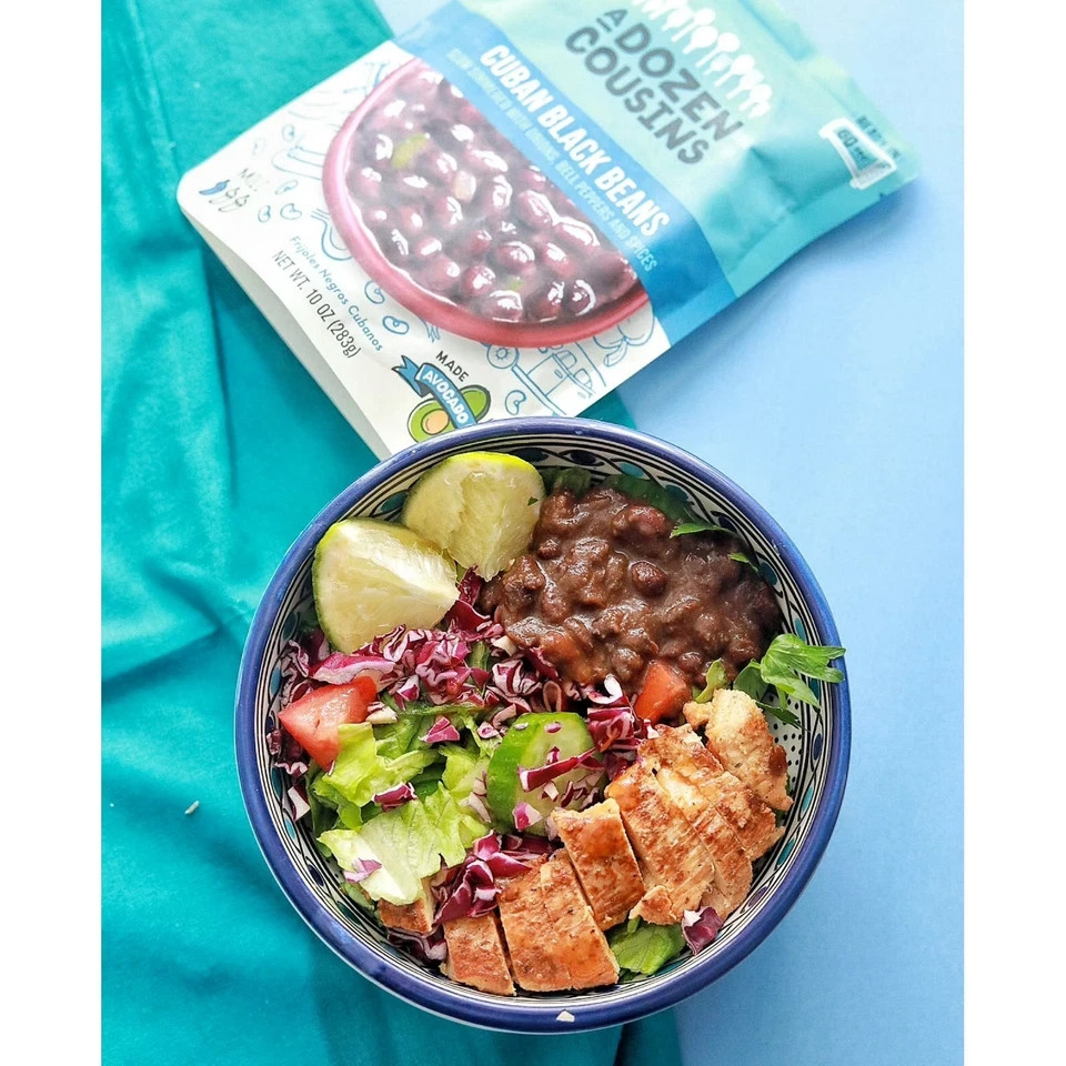 3 Pack A Dozen Cousins Cuban Black Beans Vegan Gluten Free Microwaveable 10oz