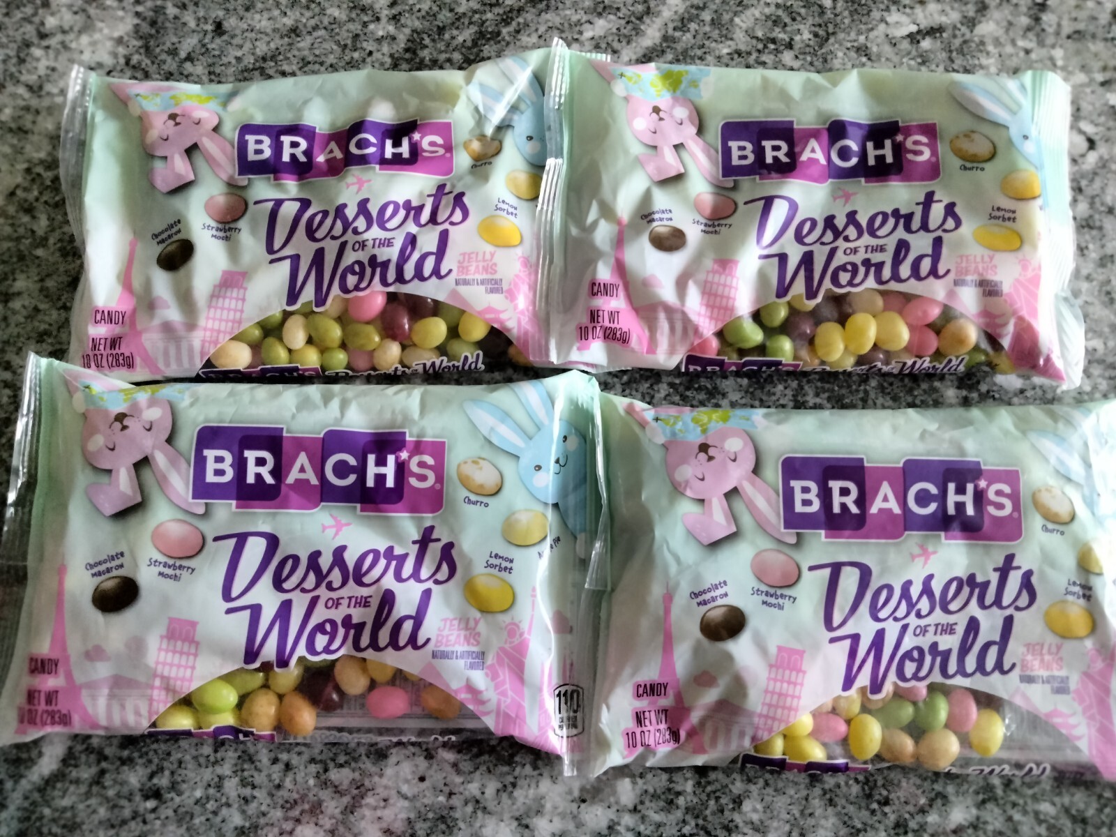 4 x Brach’s Desserts of the World Jelly Beans 10 oz Bags 06/2024 Candy Treats