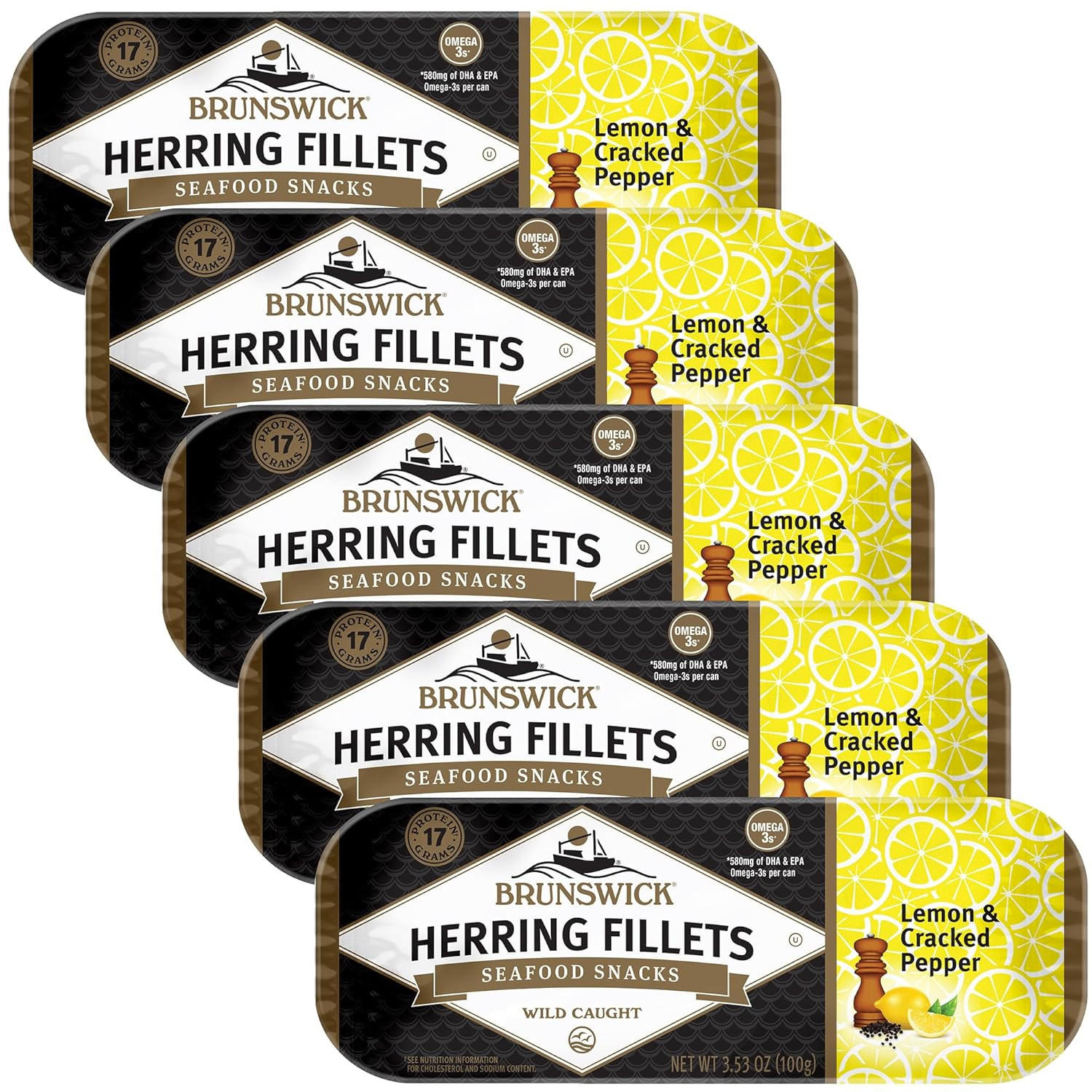 Golden Smoked Herring Fillets, 12-Pack, 18g Protein, 3.25 Oz Can