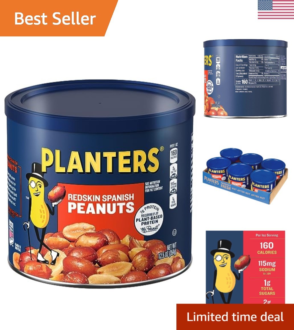 PLANTERS Redskin Spanish Peanuts, Roasted Salted Peanuts (Pack of 6)