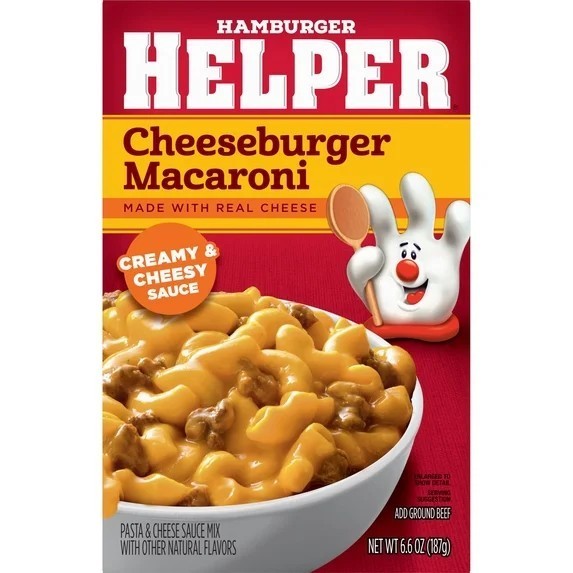 Betty Crocker HAMBURGER HELPER CHEESEBURGER MACARONI Sauce Mix – 6.6 oz Box