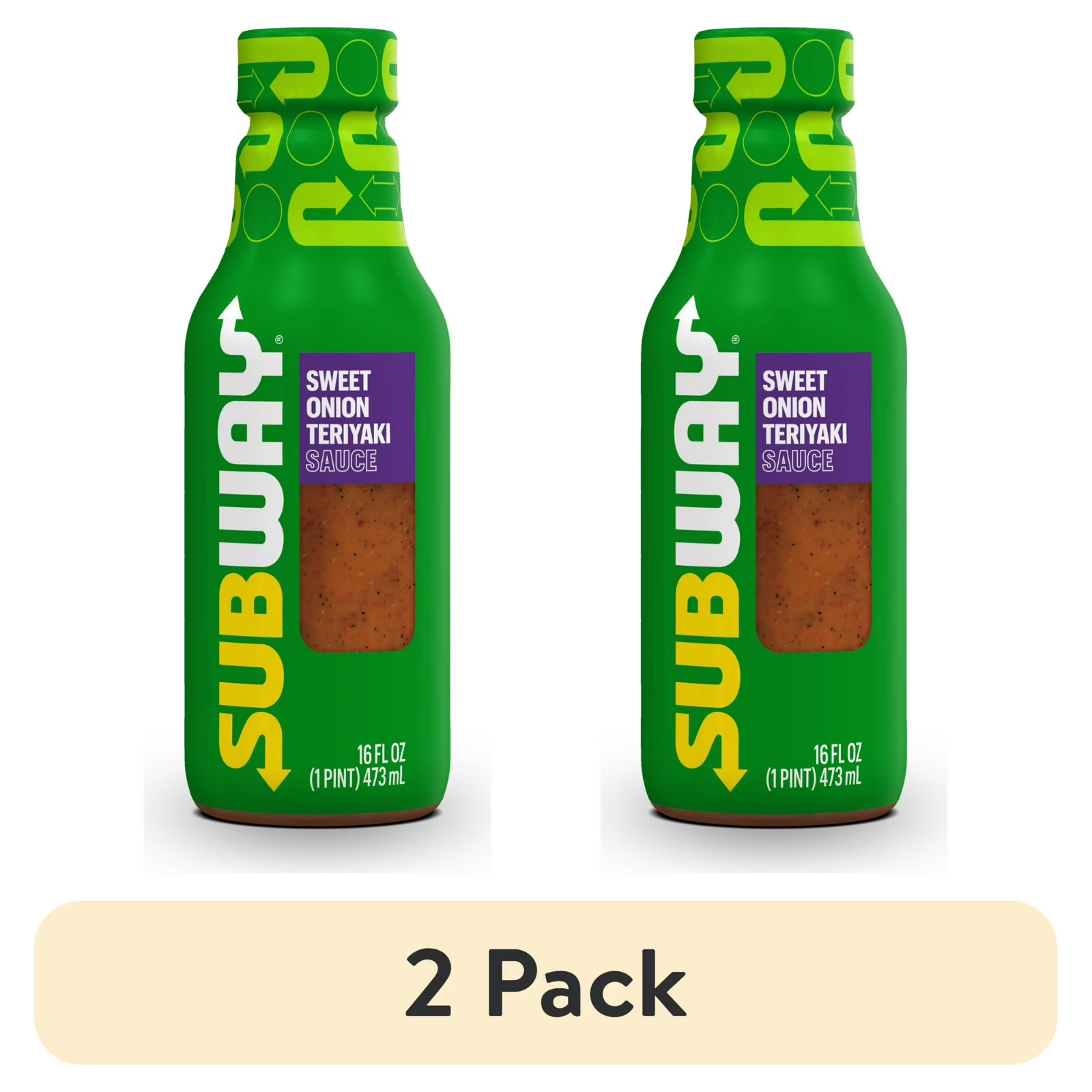 2 X Subway Official Sweet Onion Teriyaki Sauce 16 fl oz Salad Bottle BRAND NEW