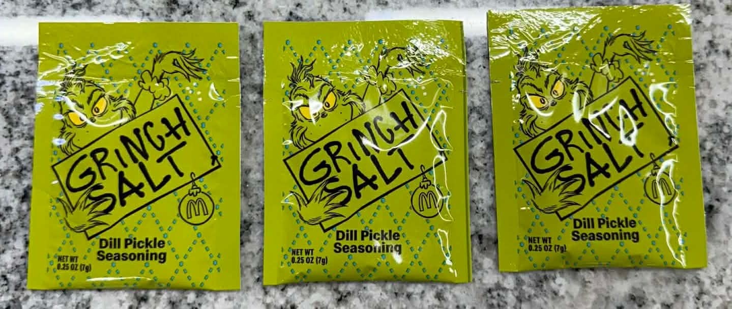 Grinch Salt Dill Pickle Seasoning McDonald’s Christmas 2025! Same Day Shipping!