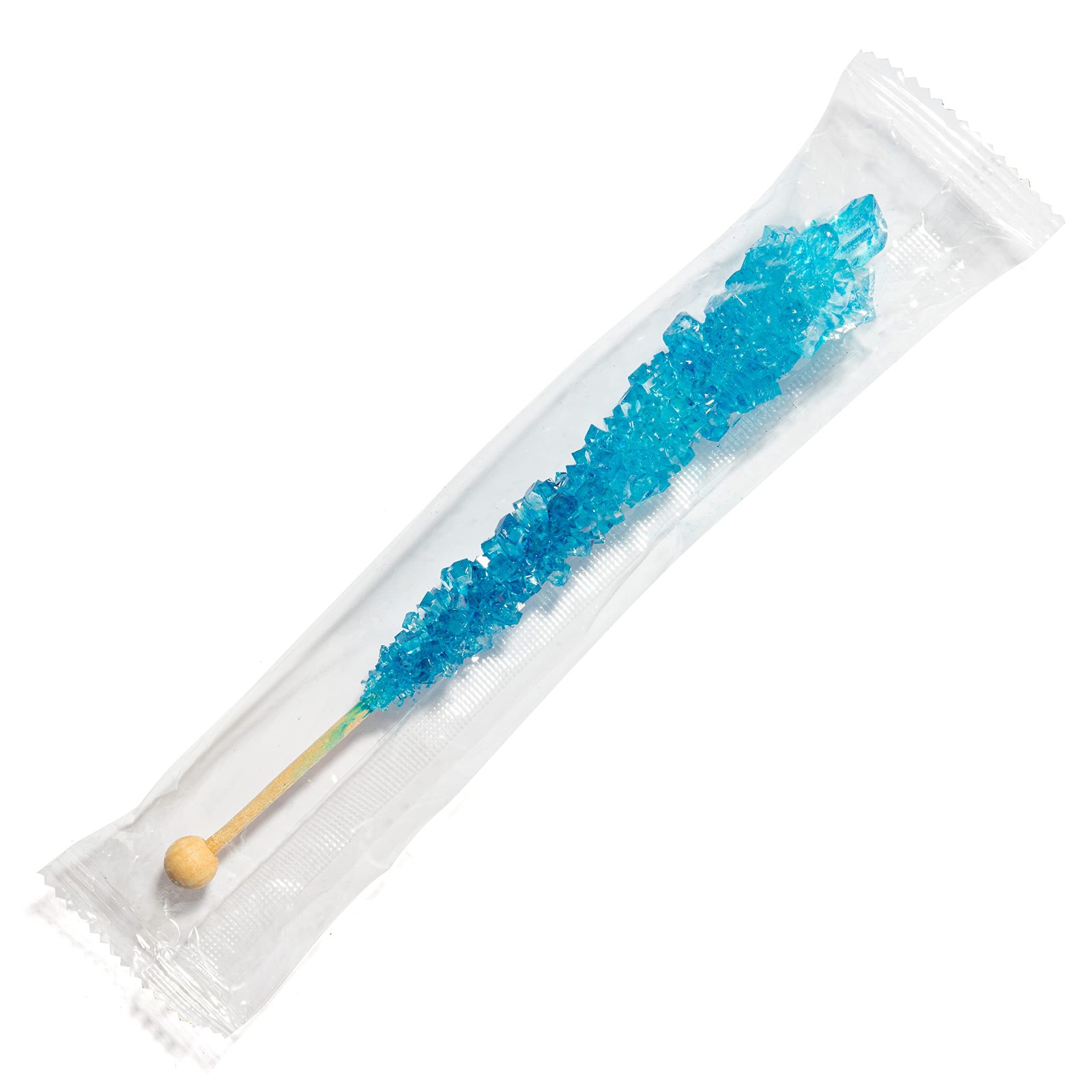 Blue Rock Candy Sugar Sticks Blue Raspberry Flavored 36 Individually Wrapped
