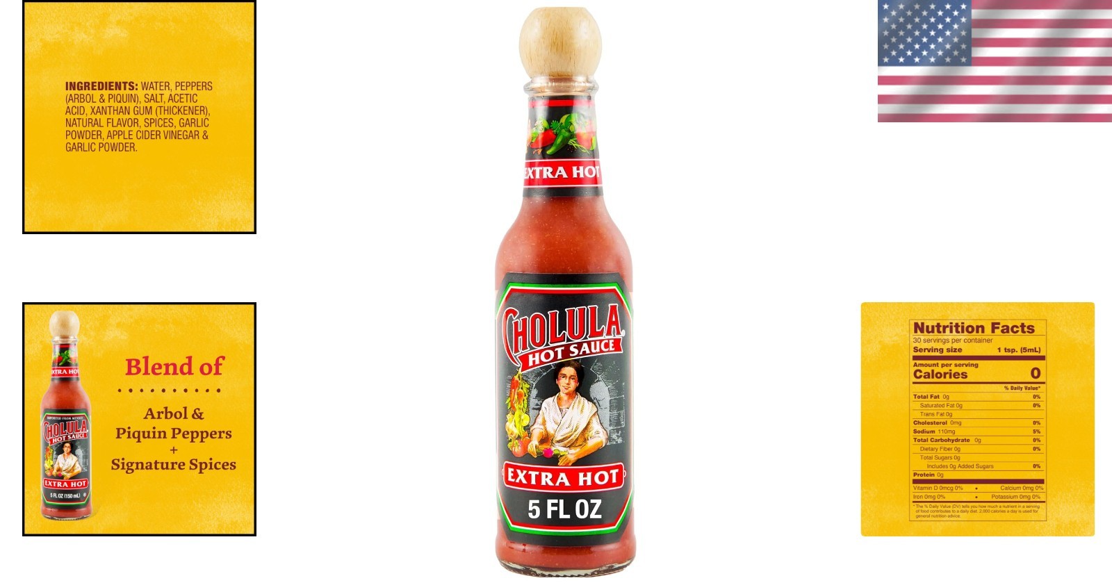 Extra Hot Sauce 5 fl oz – Authentic Mexican Blend of Arbol & Piquin Peppers