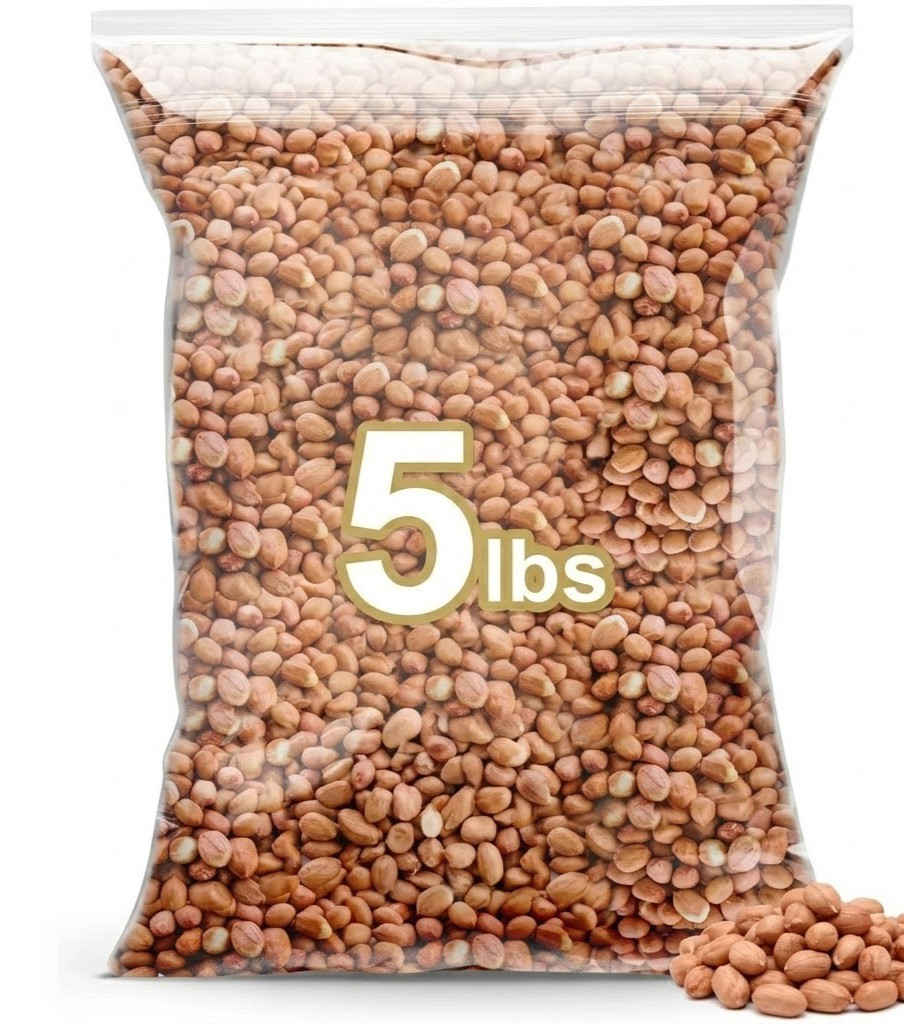 Raw Groundnut with Skin, Fresh Whole Raw Peanuts, 100% Natural Peanut 80oz 5lbs