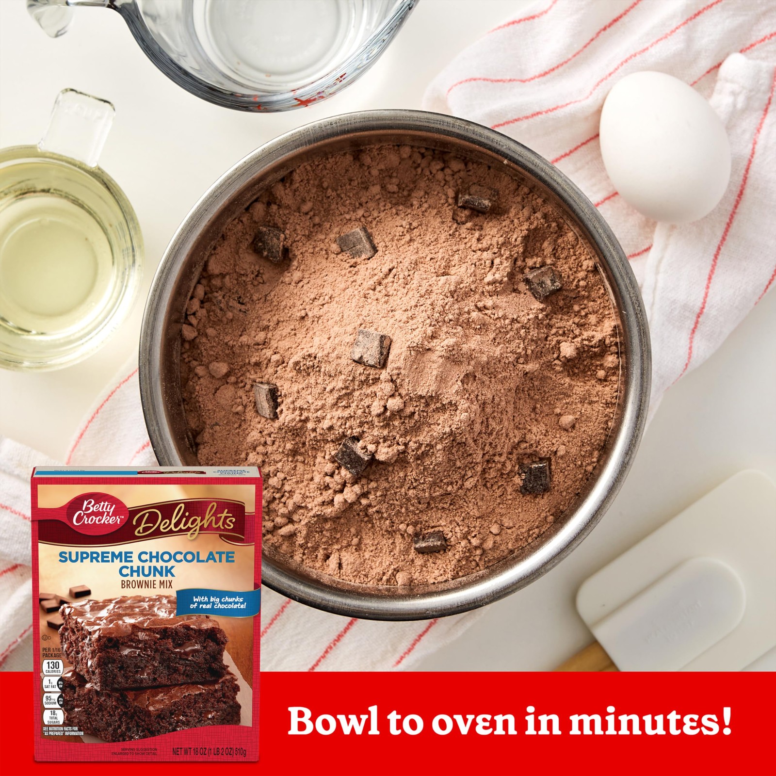 Betty Crocker Supreme Chocolate Chunk Brownie Mix, 18 oz 18 Ounce (Pack of 1)