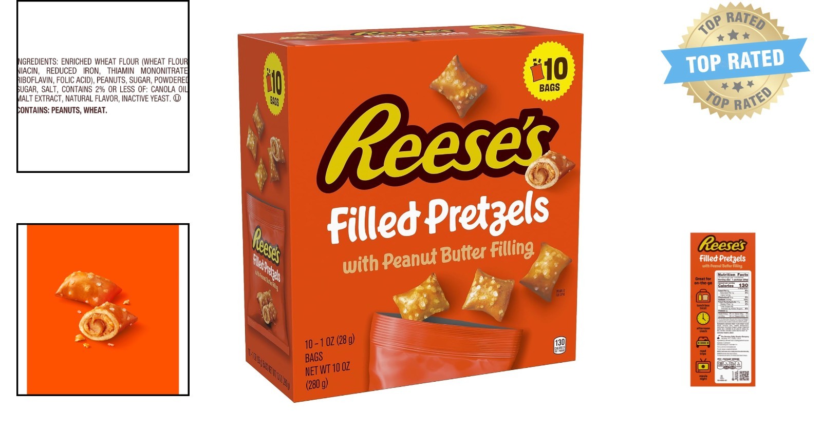 10 Count Peanut Butter Pretzel Nuggets – Sweet & Salty Crunchy Treats, 1 oz Each