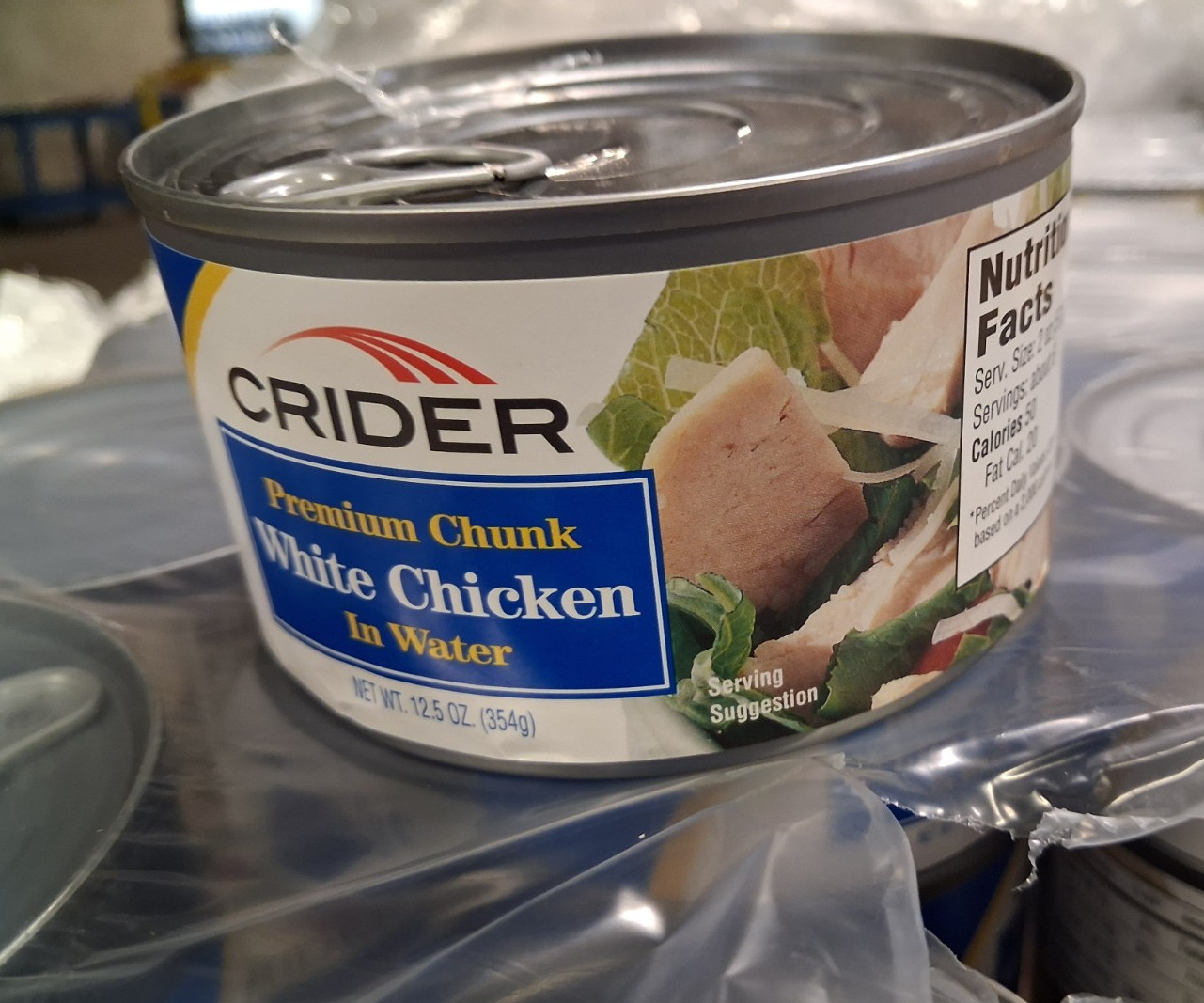 Crider Premium Chunk White Chicken in Water 12.5 oz Cans, 24 Cans