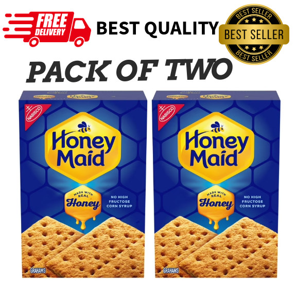 Honey Maid Graham Crackers Original Lunch Snacks 14.4 oz Each – Pack of 2