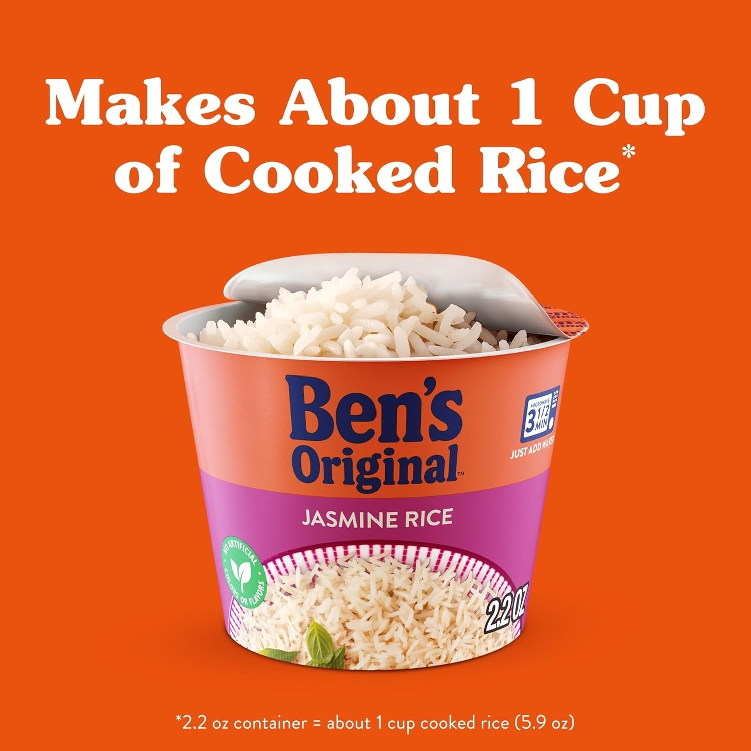 Ben’s Original Jasmine Rice Single Serve Cups, 2.2oz, Pack of 8, Microwave Ready