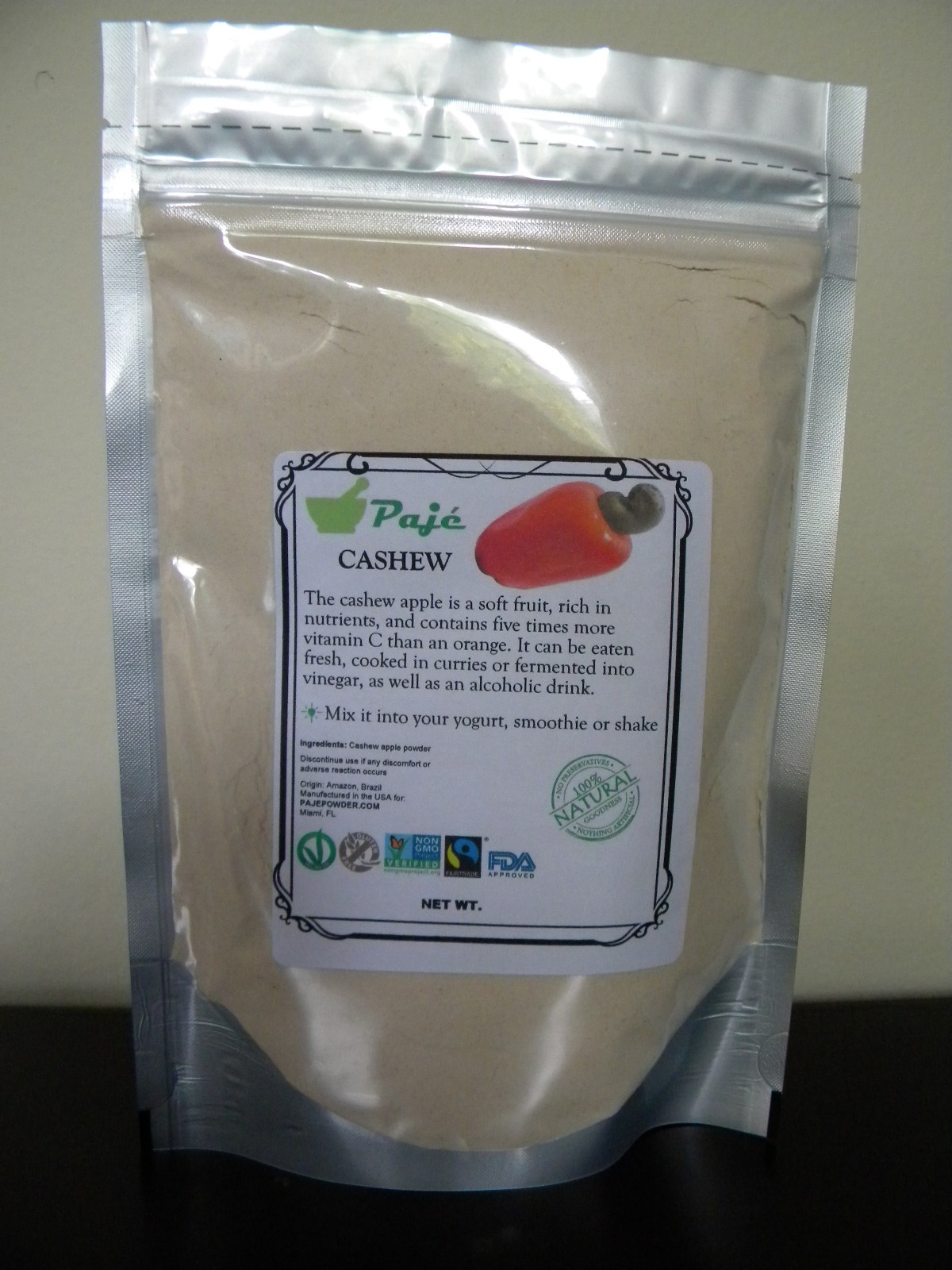 Cashew fruit powder 8oz 1/2lb PAJE vitC anti-bact stomach aid ulcer gastritis